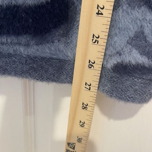 Zara Women's Navy/Lt blue Paisley Pattern Sweater Vest M/L Super Soft - Picture 6 of 6